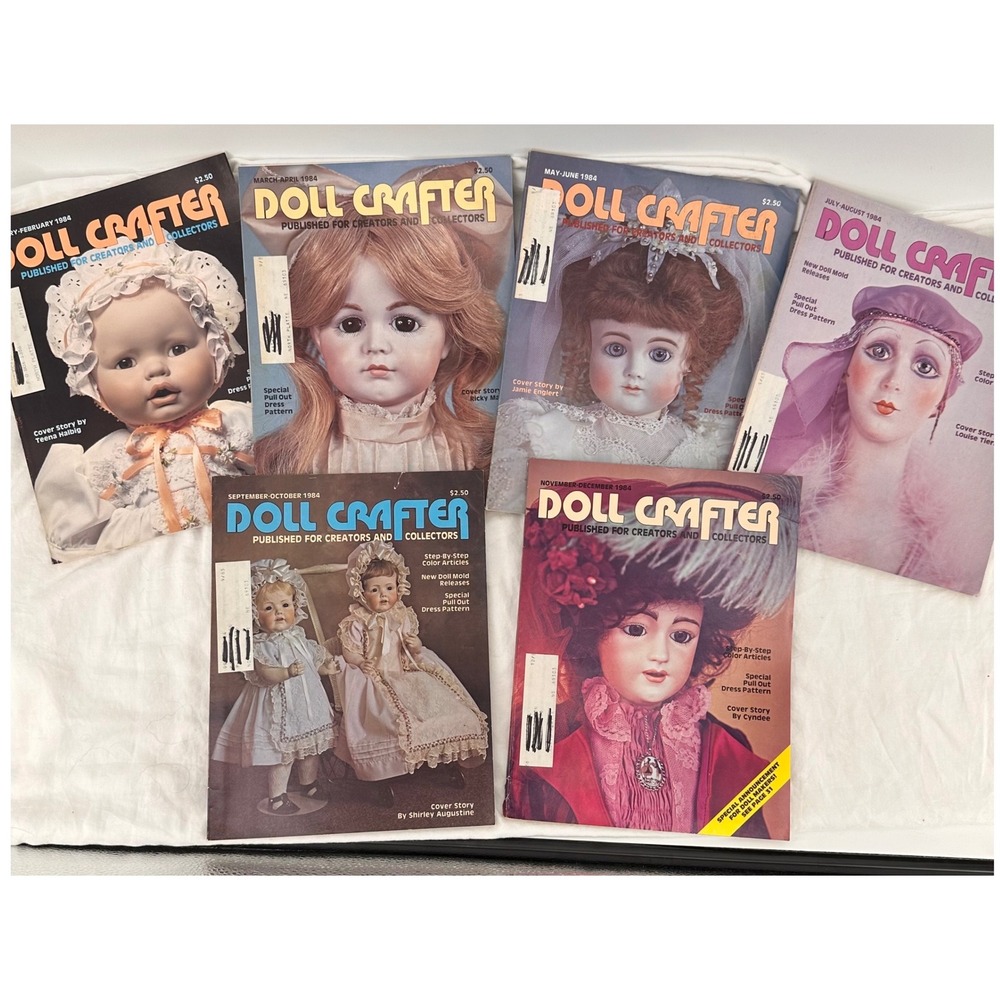 Doll Crafter Magazine Lot 1984 Full Year 6 Issues Vintage Patterns Excellent Sew